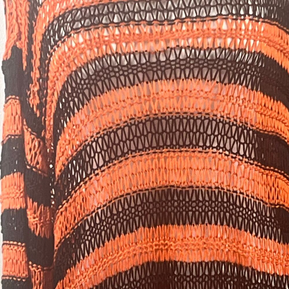 Killstar Orange and Black Open Weave Knit Long Sleeve Sweater Size Large - Picture 5 of 9